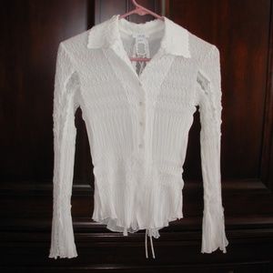 Cache EUC knockout! lace and pleat top
